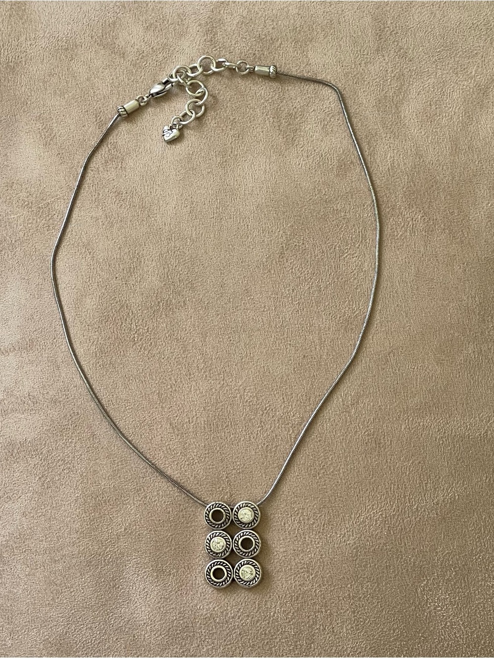 Brighton Silver-Tone Pendant Necklace with Clear Stones - Silver - Picture 3 of 4